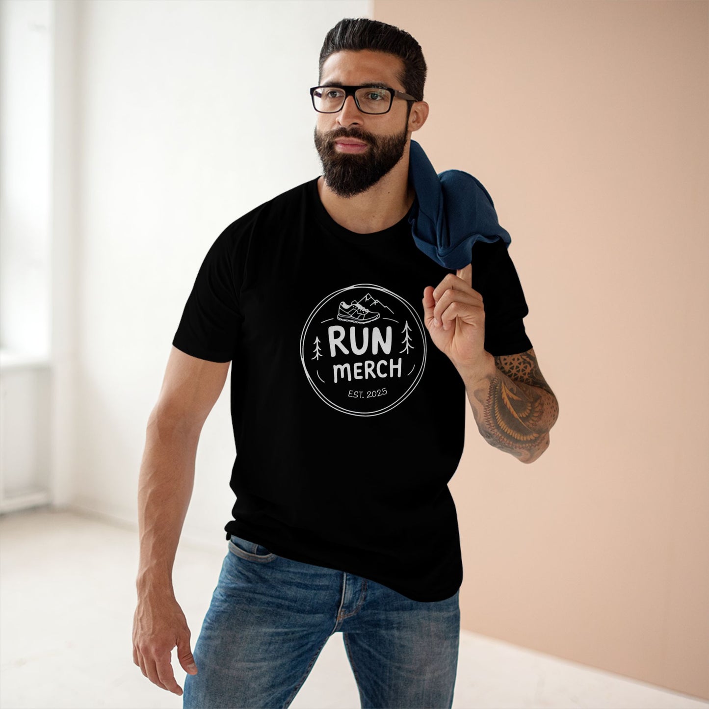 "Run Merch" logo branded Cotton T Shirt - big logo